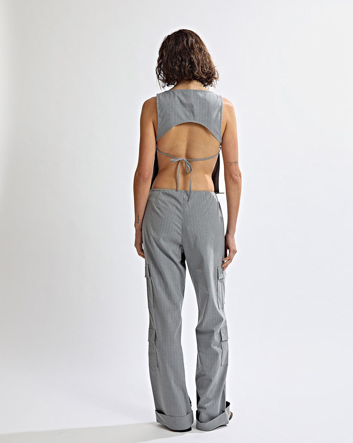 Celine Trousers Grey Stripe