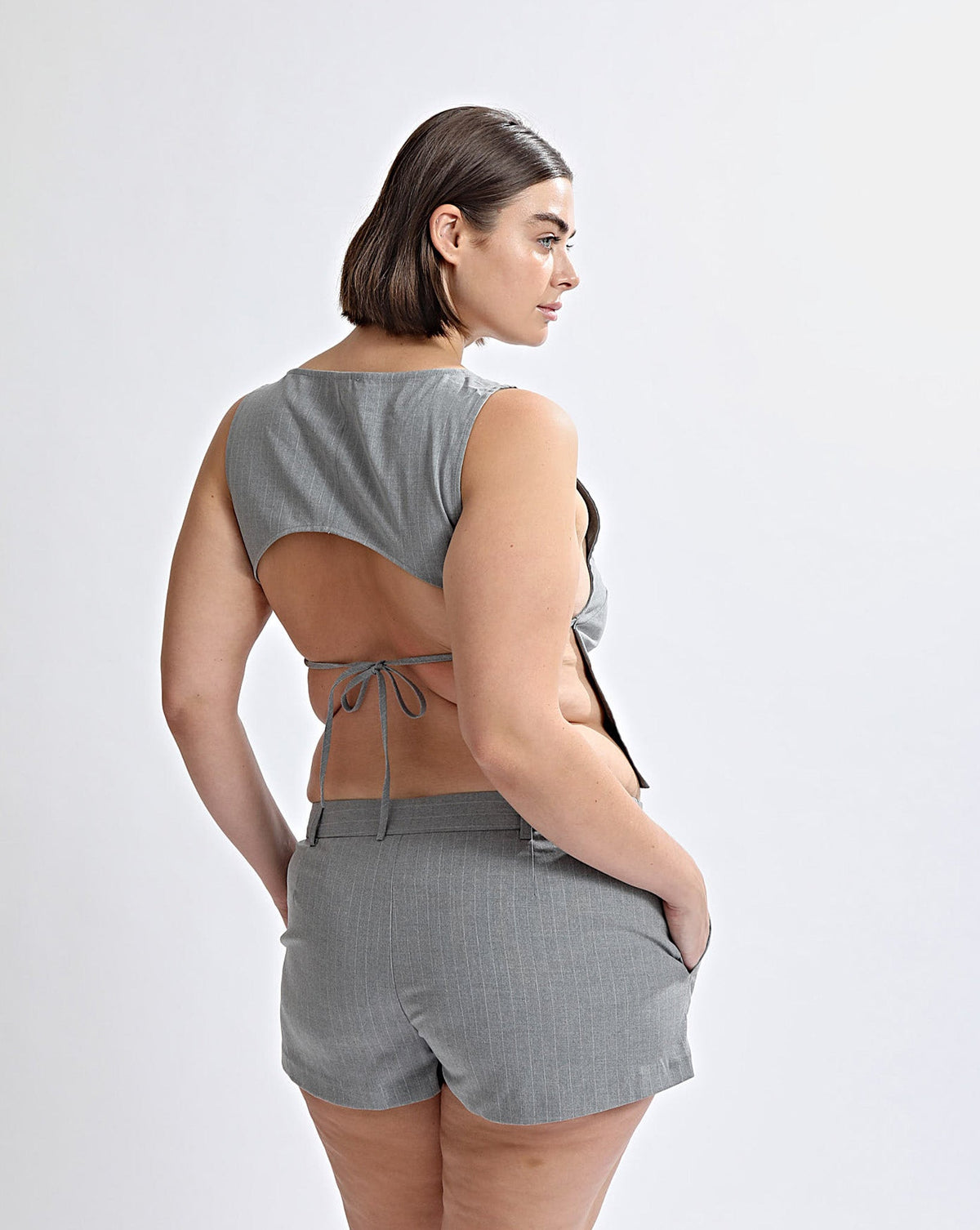 Celine Top Grey Stripe